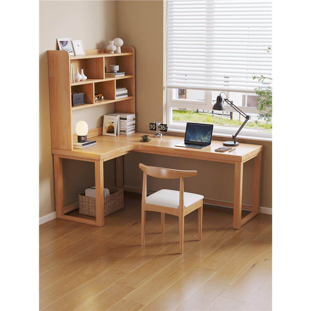 体组合7L型电脑卧桌家桌用室飘窗拐角书桌学SR-DB03习Y*实木转角