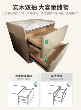 智床头柜20能2年新款代带灯无线充现简约家用实BC10木卧室床边收