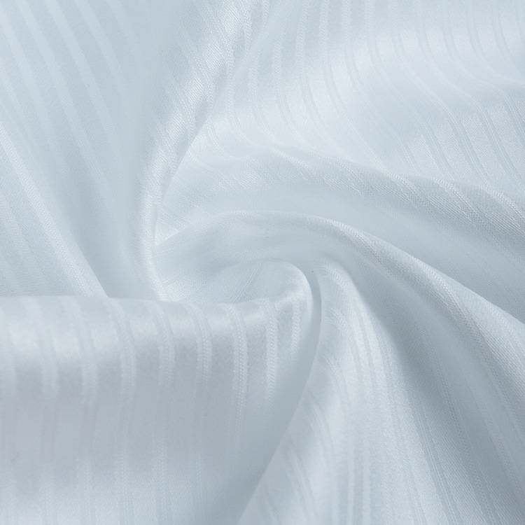 现货全棉120/2白色条子液氨免烫衫面料 抗皱易打理提花衬衣布料