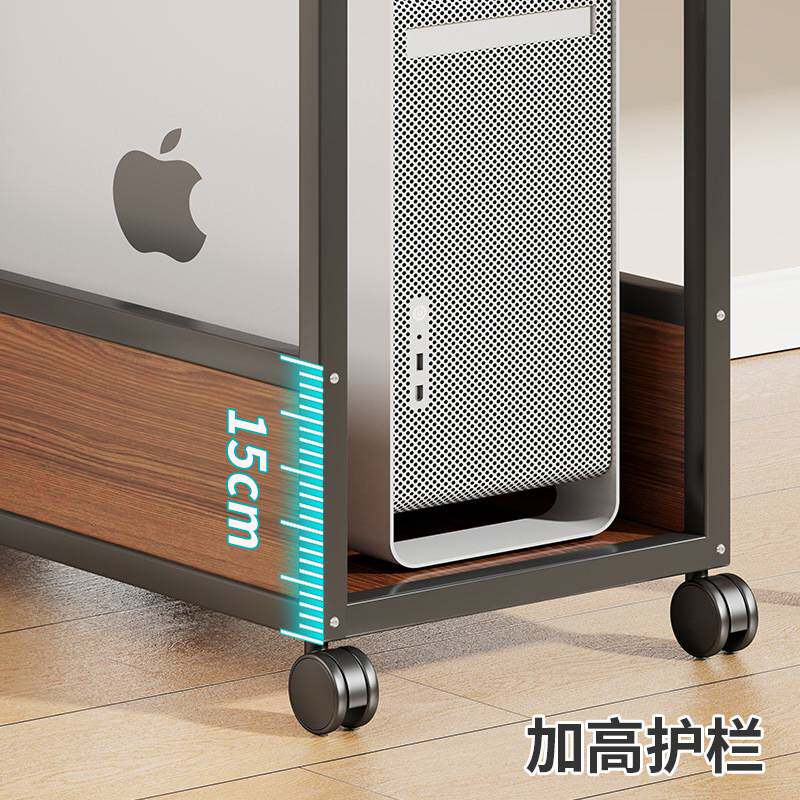 移动置物架台式电脑主机托架带滑轮机箱柜可移动一体打印机收纳J^