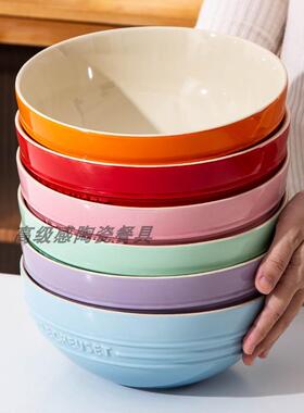 渐变陶瓷碗个汤碗号面碗F77TT7MH性家大用感拉沙碗