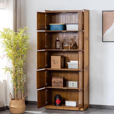 4I全楠竹加宽书柜置物架柜带门仿KTK古储物房纳层架微波炉收柜厨