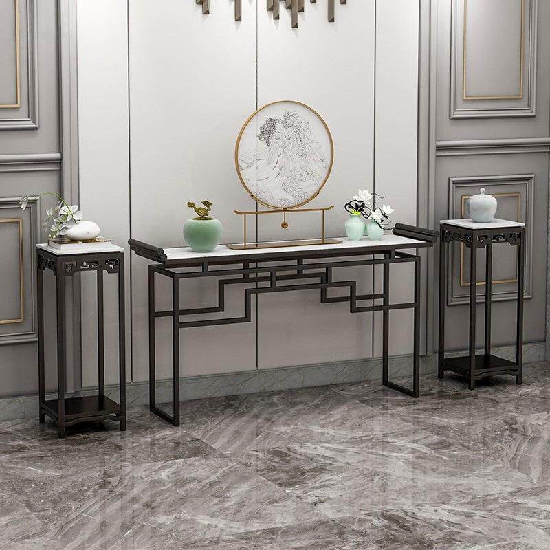 现代简约玄关桌走景廊玄关柜新中式条案供关桌大理玄台酒店石FF-8