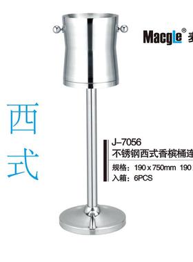 钢西不式16419双层香槟桶西式桶红酒啤酒冰粒双层保温西式锈冰桶