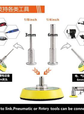 跨境源NEV寸50mm转矩砂布碟套货268+2不织转锁螺旋2打磨片植绒背