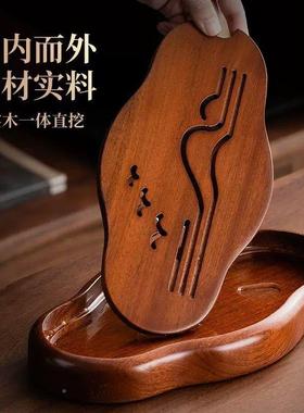 实木茶茶盘梨24974家用整块花木小型干泡盘办公室蓄茶水式台茶海