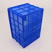 黑色刹车轮塑料装 筐快递物流中转框收纳筐加厚胶黑色WUY熟轮服周