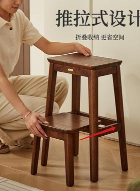 实木折叠梯凳功两用梯梯子步梯家用加厚楼能爬梯多台阶F5M80250登