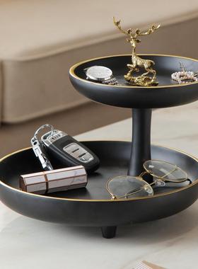 新匙中式入户关放钥摆装件创意客厅茶玄几桌面11zp1955收纳托盘轻