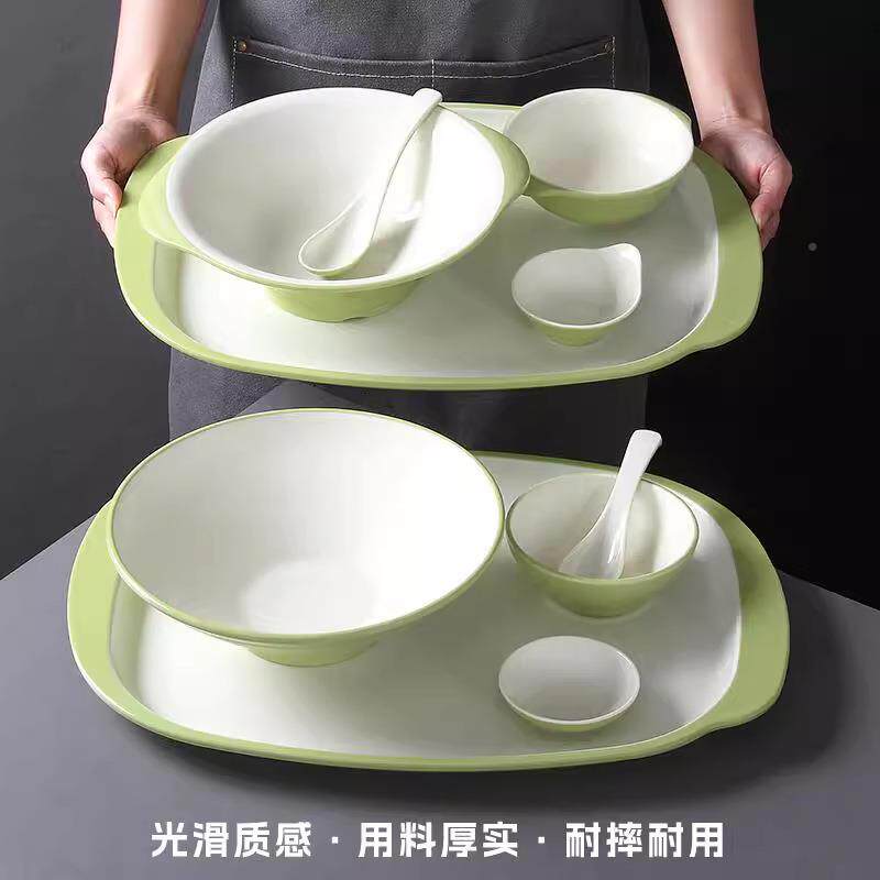 密胺餐具盘子用饭食店学校餐堂碗盘打商饭套餐73563自助快餐配菜