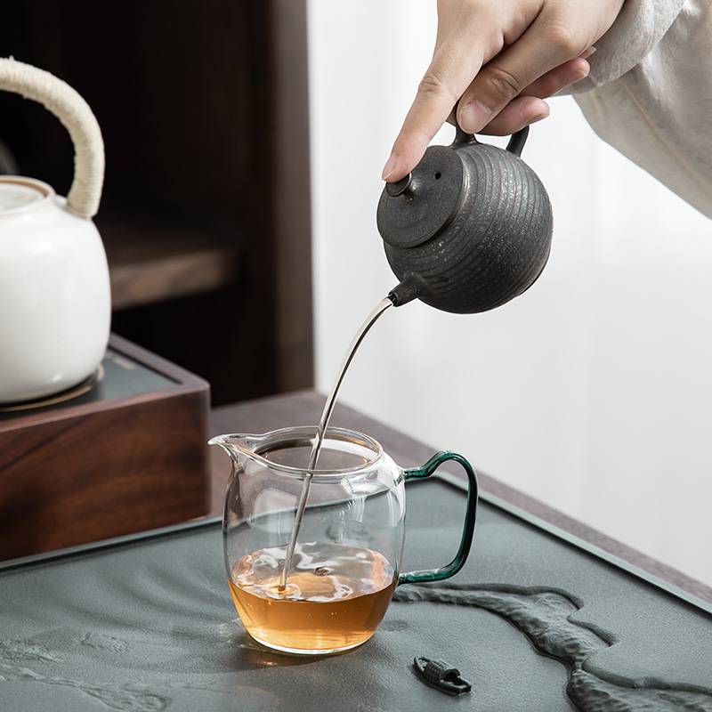 天罗绿青石茶盘整块家用简约石头茶台大小号石材排水茶海办公茶几