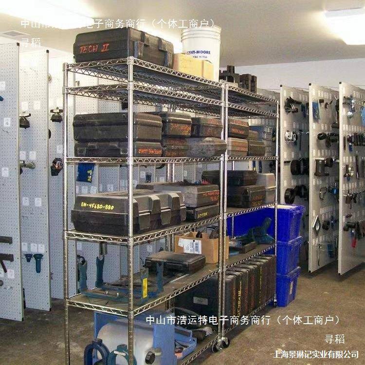 仓储货架不锈钢置物架镀无品牌/铬展架可移带轮距多层收纳架层示