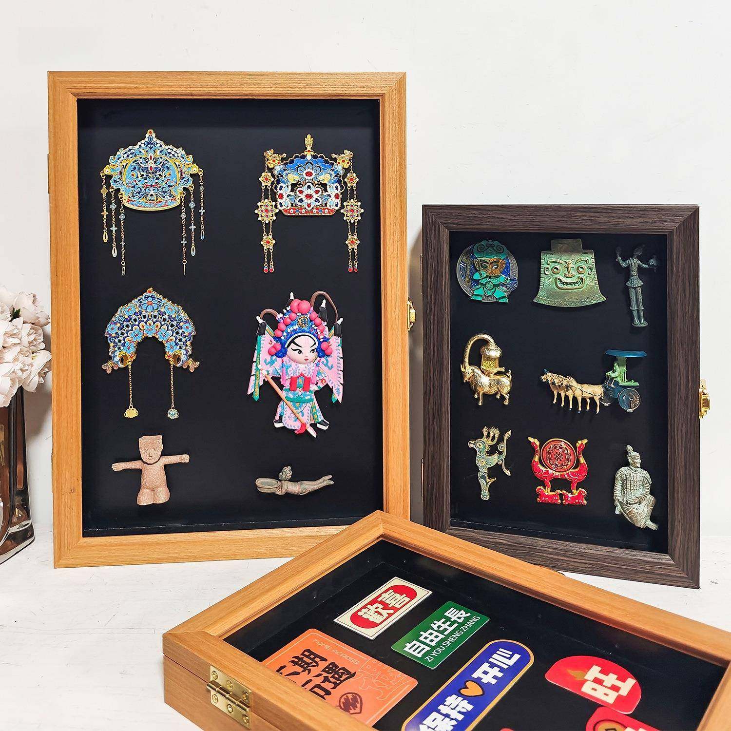 N86FmGFn博馆箱贴展示框磁吸磁力收纳收藏展示板黑板物翻盖冰实木,家居饰品,DIY亲子装饰画,淘宝优惠券,粉丝福利购,淘宝优惠卷