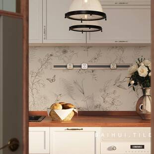 现代简约厨房阳台卫生间白色燕子砖长花砖哑光釉面砖墙砖600x1200