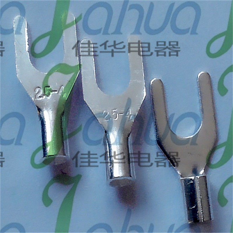 UT2.5-4叉形裸端头铜鼻子冷压接线端子紫铜