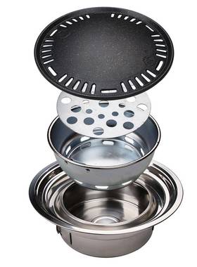 跨境锈钢烧烤家0187SKL不用碳架户外便携式烧炉烤架围炉煮茶烤一