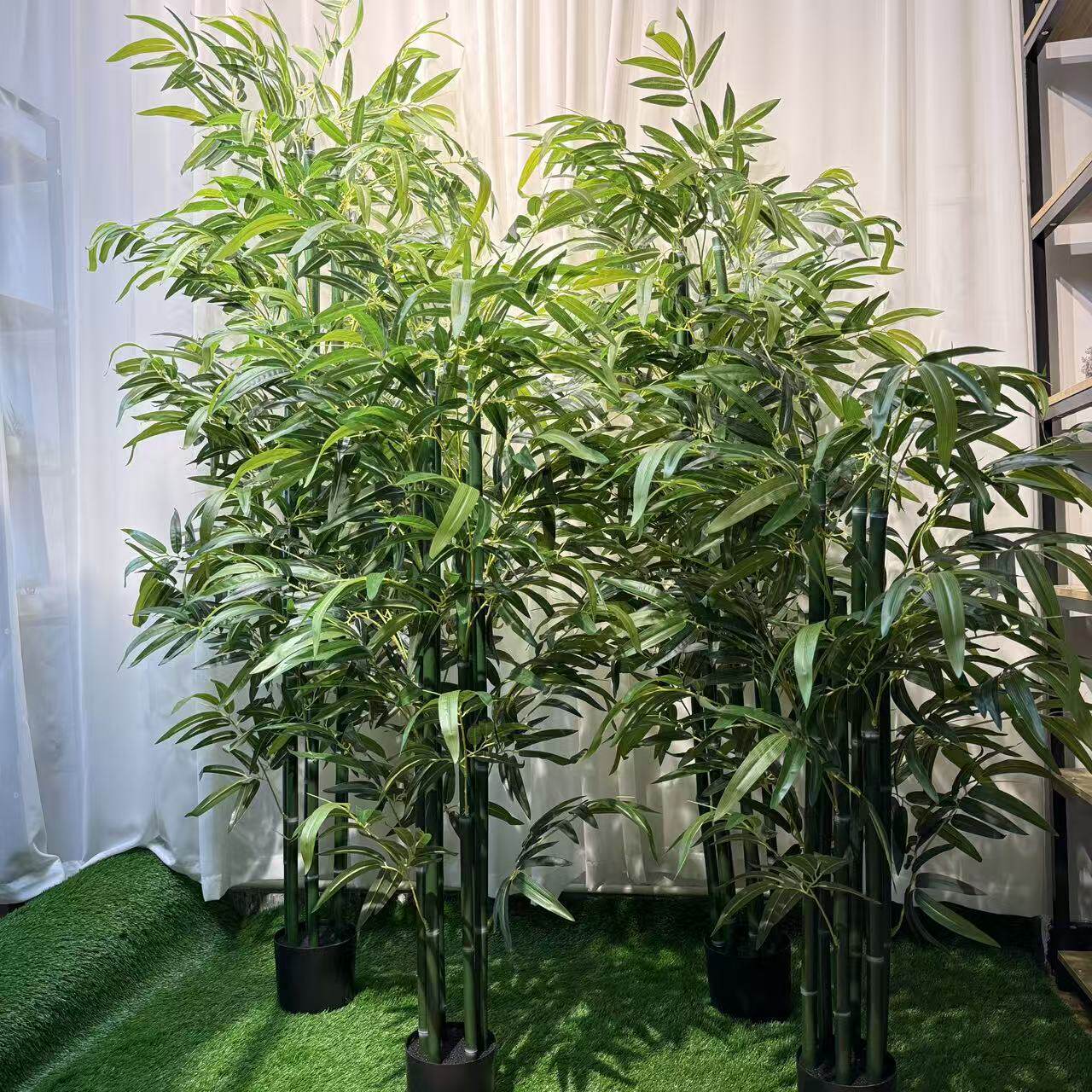仿真竹子新中式室内大型落地绿植仿真盆栽真竹子酒店商场隔断造
