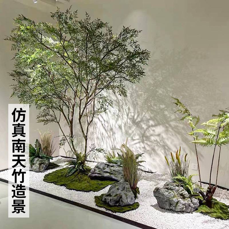 直销网红大型仿真南天竹绿植假树 室内外枯山水造景装饰景观植物