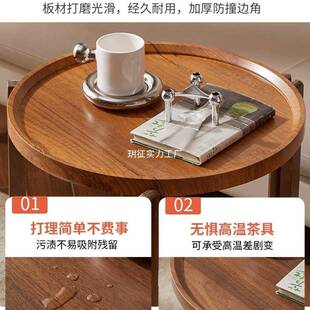 可移动小推边几客厅车无品牌/茶几沙移发厨房车橡胶木置物架推动