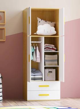 9NBSW儿童实木现衣男女孩衣柜简约经代卧室柜济型两门小户型衣