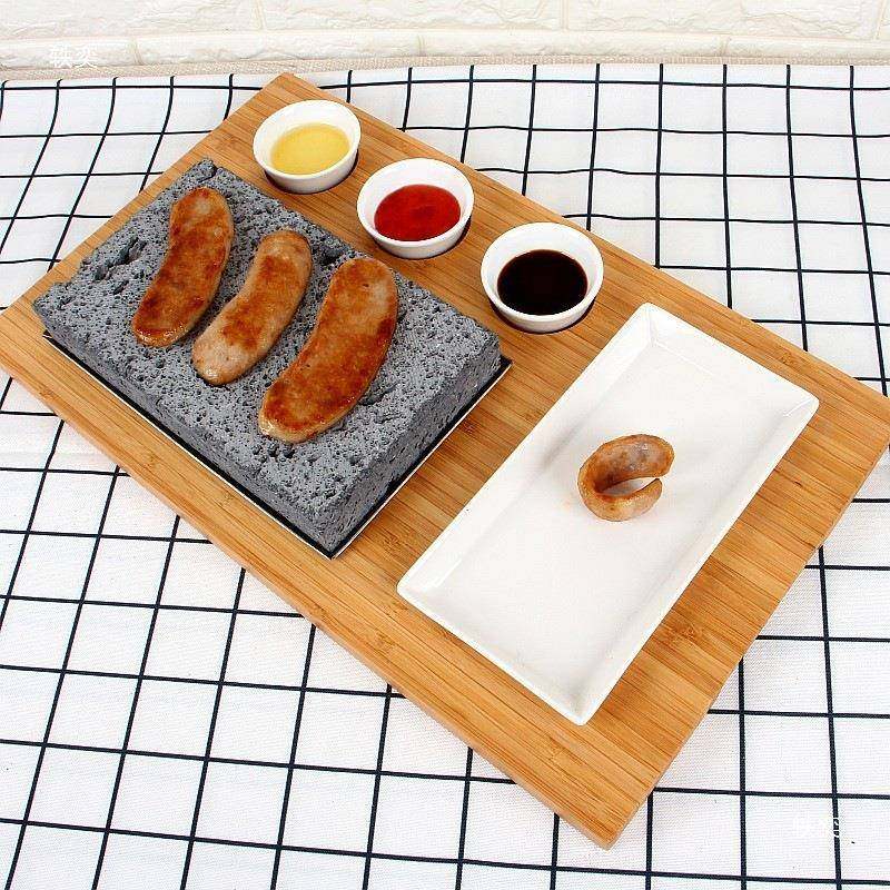 火山石烧新板款韩鳗式料牛排铁板煎盘烤理鱼thsd%u+j盘耐高温岩石,户外/登山/野营/旅行用品,烧烤盘,淘宝优惠券,粉丝福利购,淘宝优惠卷