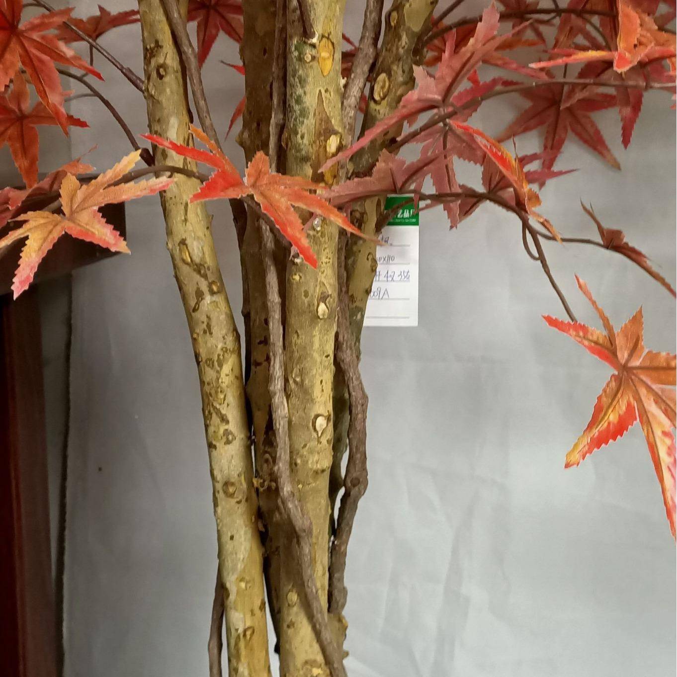 仿真枫绿植盆摘物植假树盆景花盆栽仿真花红装假饰摆009件塑料假