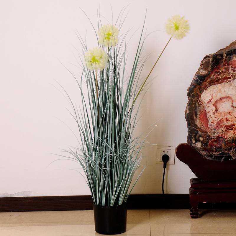 蒲公英盆栽植物装饰假花摆件 客厅大型芦苇草干花落地摆设仿真花