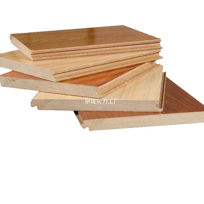 新三层用实木复合木地板家1防水耐54364磨地暖5mm多层原木灰色色1