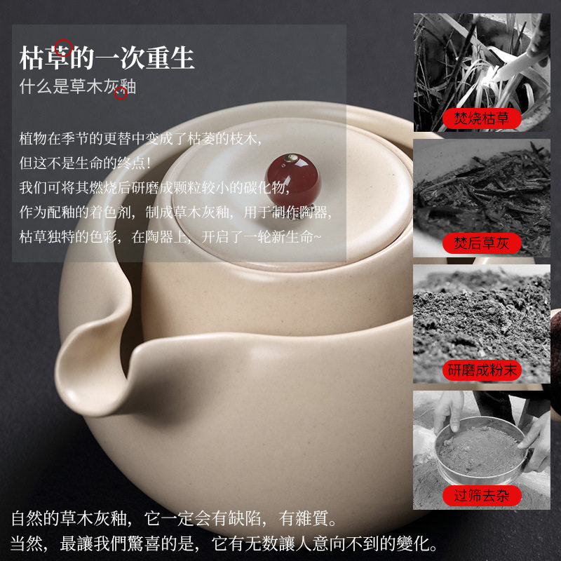 域见草木灰侧把煮茶壶单壶陶壶陶瓷老白茶煮茶器电陶炉小青柑