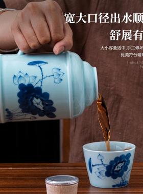 青瓷手绘l迷你小暖可壶带盖家办公室大容量陶瓷闷泡用茶壶刻20241