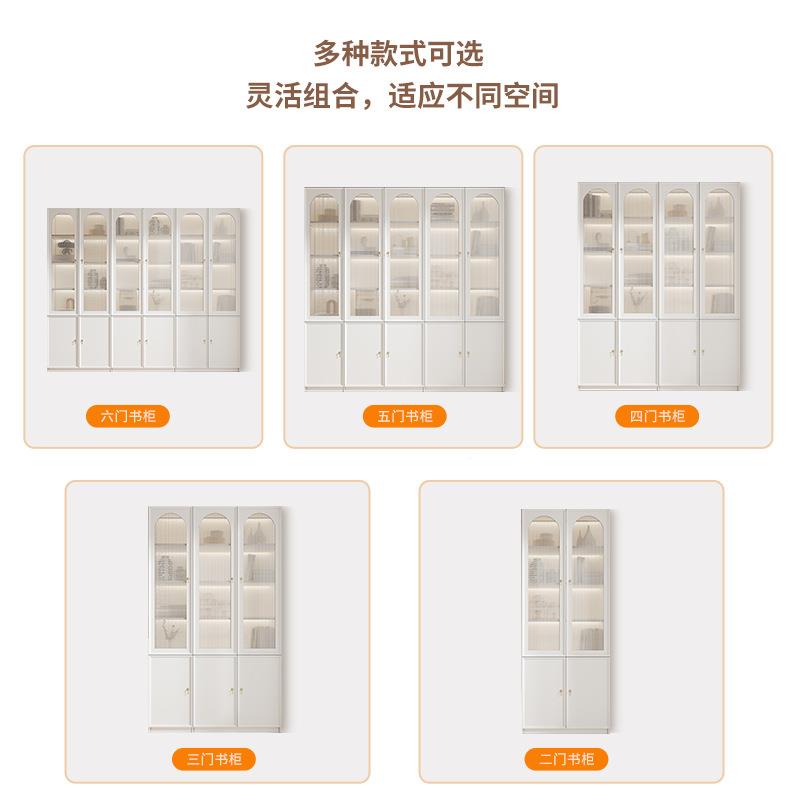 法实木268书柜带玻璃门防尘由合格子柜立组柜窄式柜展示柜自柜子