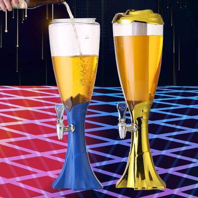 3064炮啤炮带七彩发光商用冰酒泡桶扎啤机用扎分酒器带冰柱3酒L1.5L