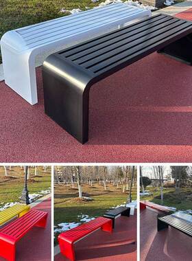 全铁长条凳公椅户外长椅庭艺院锈KHC不钢休闲靠背座椅商休园闲排