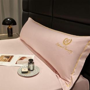 新款RGV100长绒纯棉双人床枕头套加枕长芯套轻棉奢酒店纯色全棉枕