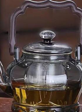 玻璃茶壶炉煮茶壶家用壶花茶壶提梁茶具套装蒸围煮一体漏茶94395
