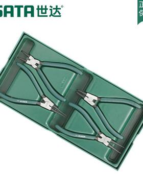 工具卡圈7卡簧钳弯卡黄外卡簧e型7寸弹簧钳子卡72002环钳英钳2002