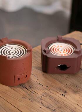 潮汕家红用泥电炉丝茶炉砂铫围壶跳茶壶副盖榜炉76691智能手工炉