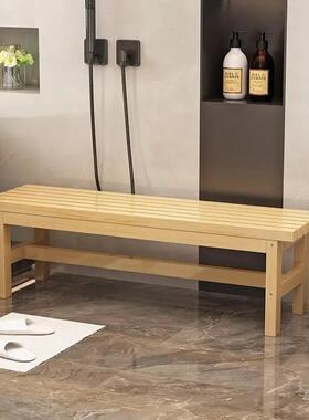 全实木凳浴室实木长条凳公长IXC园板休息凳床尾接凳阳台防拼腐碳