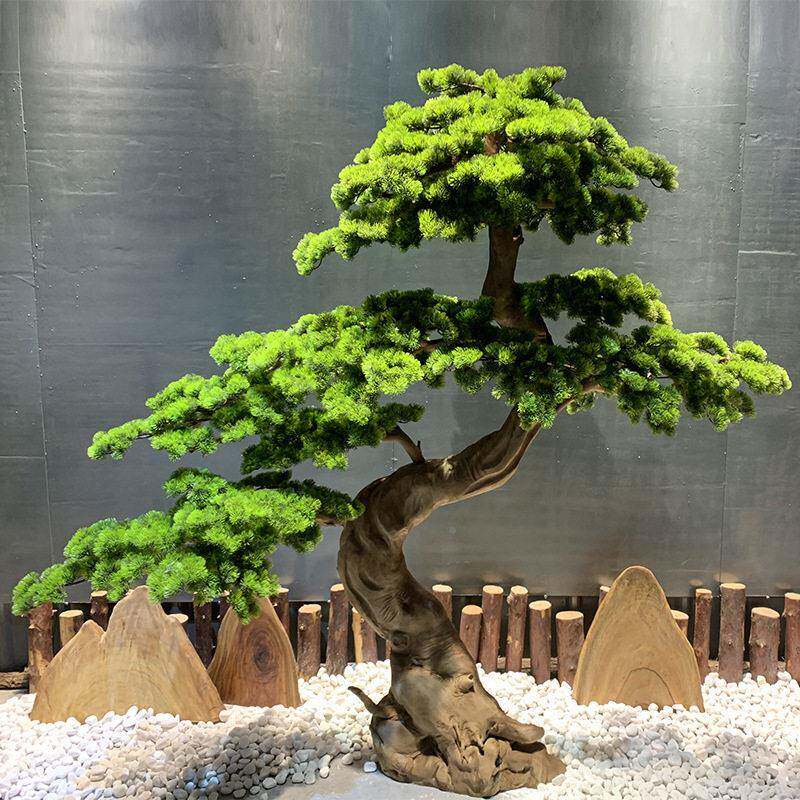 档仿真迎商客松型造景新GYC19中式大迎客松绿酒店植场景观摆件假