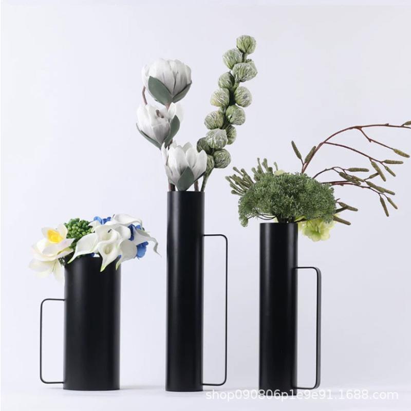 现代PZ1059约色创意抽象黑铁水壶几何花器样摆件板间软装茶几装简