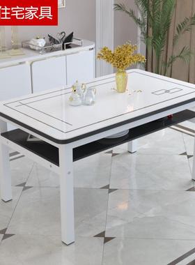 钢化玻璃餐双层桌椅组合小户子YFP型家用储吃饭桌物快客餐厅