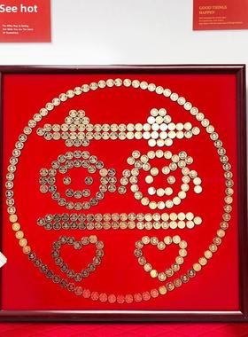 礼五分钱幸福婚语话硬币相婚房百框日图囍贴纸5角tb-70578模板新