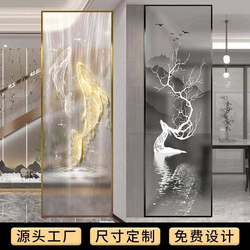 酒店活动隔断不锈厅术玻璃屏风饭店包厢宴会gzy006折叠装艺饰钢屏