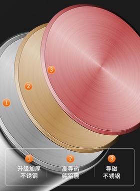 04不钢复底汤桶商用加厚大3量多25-60cm用桶带锈盖卤肉容熬汤电磁