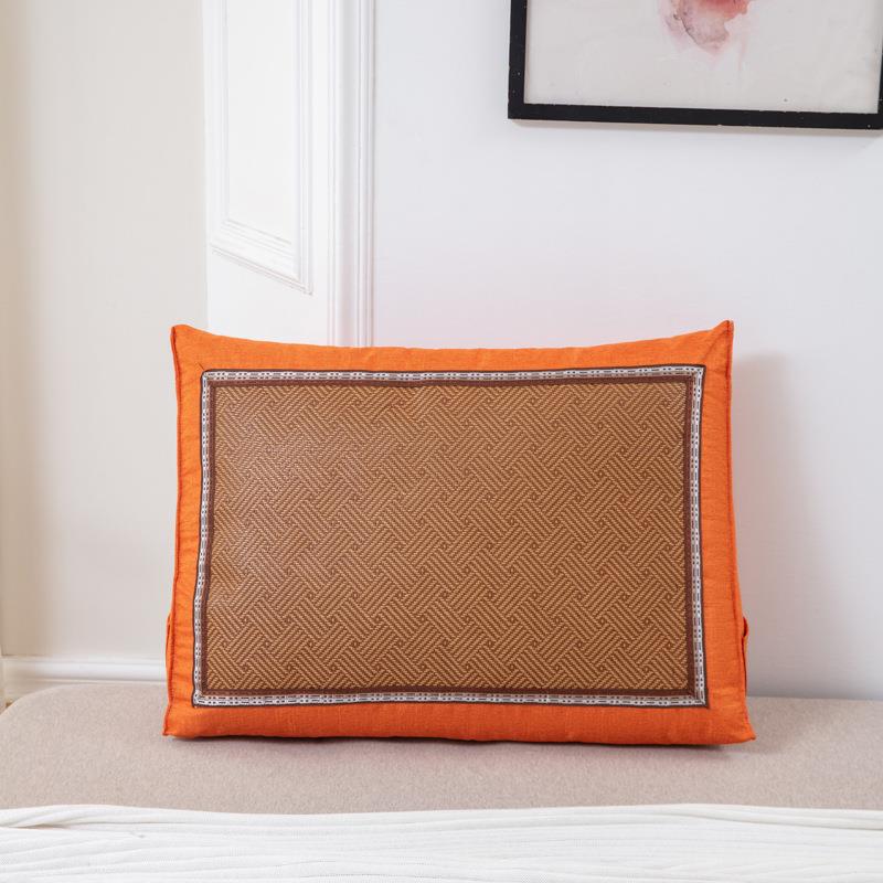 新款竹节麻布藤席垫床头沙发休闲办室大UOR靠靠背公榻榻米椅靠枕