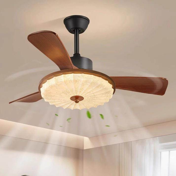 2794025款灯风扇中古灯风卧室灯吸顶带风扇静音三色变光客厅吊新