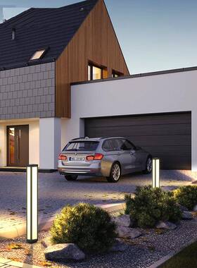 力草坪克灯现代庭院灯方形户外防水花园室景观灯led79546铁亚艺22