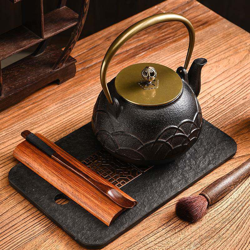 包铁壶无铁涂层铸铁茶壶煮泡茶壶pw-005铜把水铜盖邮铸壶南部老复