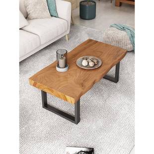 高现代小型户60c39m茶茶几吃饭小户餐环桌户型台可简约大板实保木