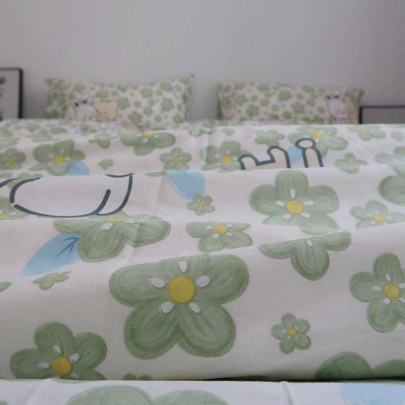 RI0T棉布单染双人床单被套床笠单人被单纯性活F77H5S9S印花纹田野